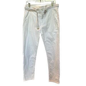 Denim & Flower Women's Stretch Chino Pants White Size 32 Four pockets